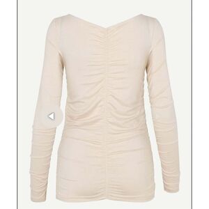 Samsoe Samsoe Ruched Long Sleeved T in Cream NWOT Size XXS